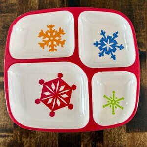 Home by Target Melamine 4-section Tray Christmas Snowflake